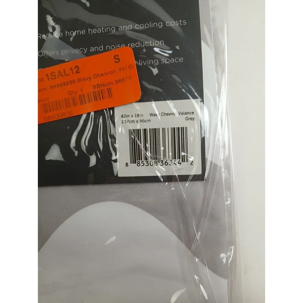 NEW Eclipse Blackout 42 x 18 Tab Top single curtain panel 'Wavy Gray' #CT21